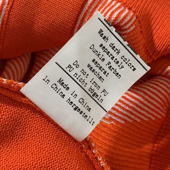 GRACE Karin button front knit shirt short sleeves orange/white argyle men small - Picture 5 of 8